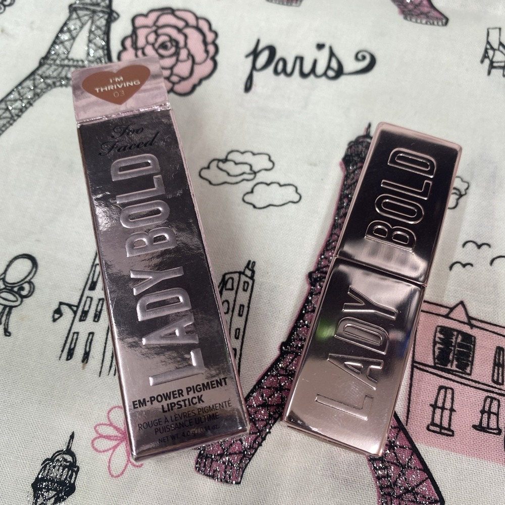 Too Faced Lady Bold lipstick Shade I'm Thriving Brand New 100% Authentic